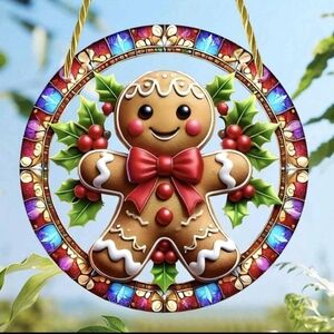 Festive Gingerbread Man Holiday Ornament